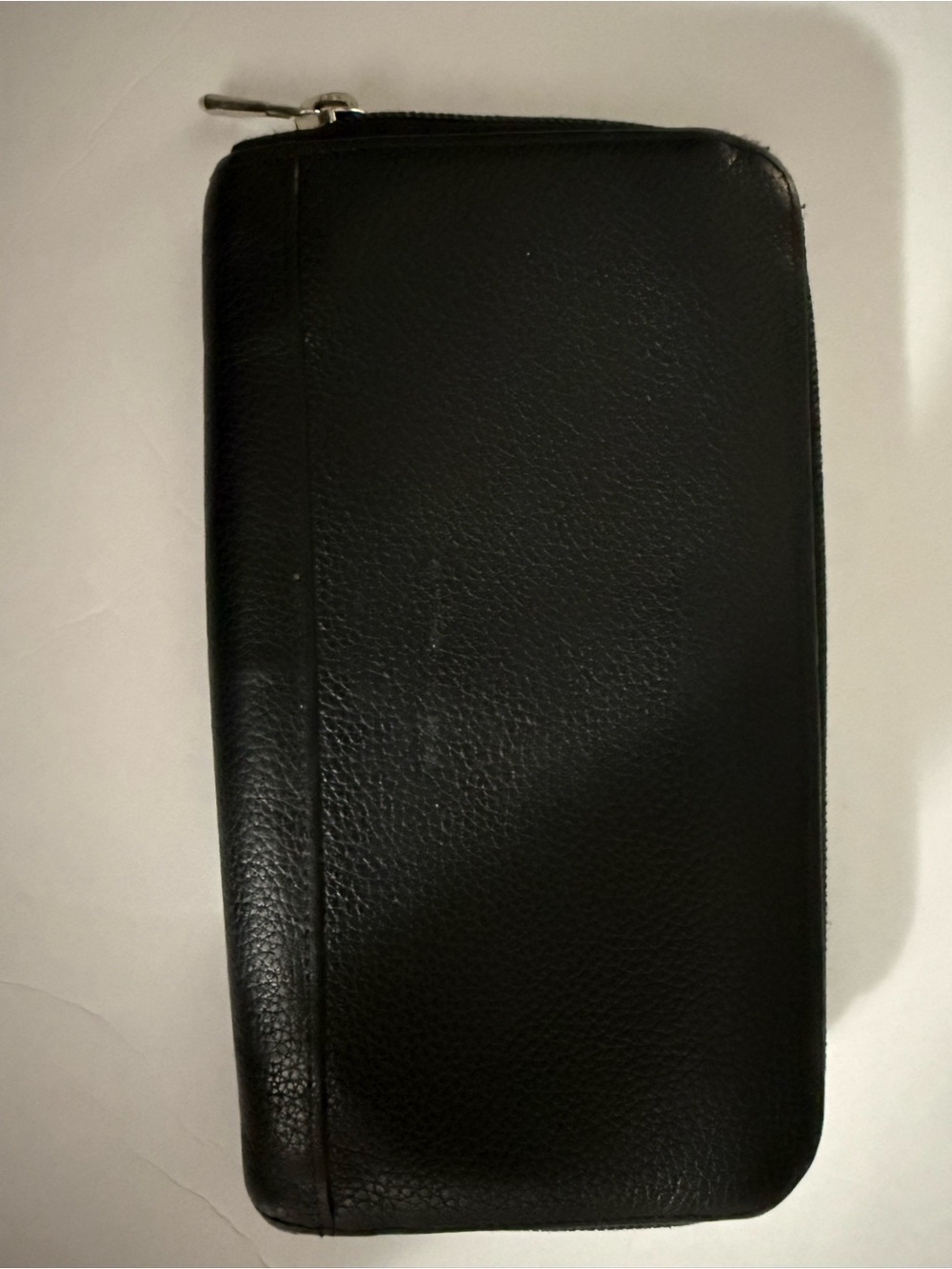 Longchamp Black Leather Zip Wallet